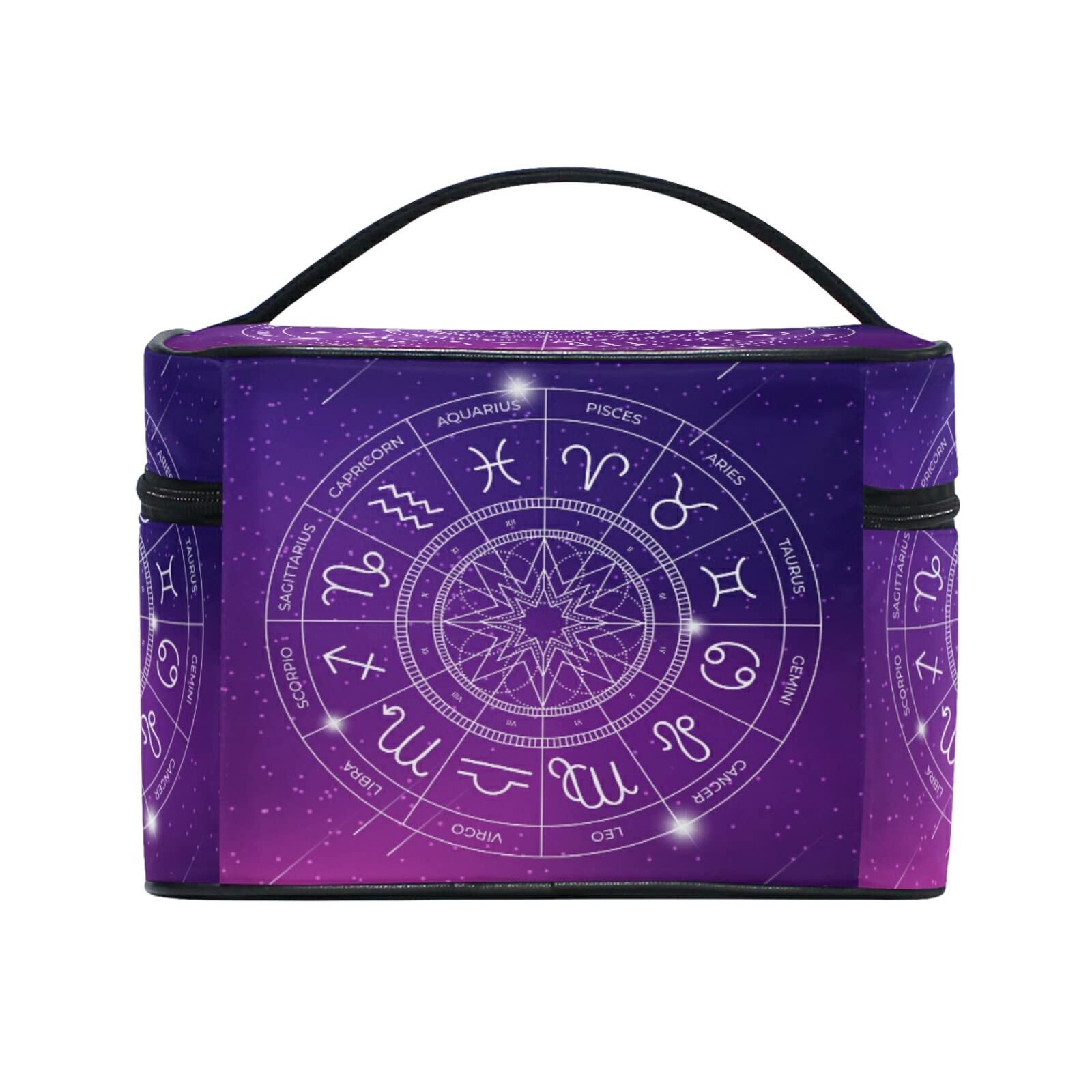 Art Space Zodiac Wheel Makeup Bag for Women - Waterproof Cosmetic Organizer & Travel Toiletry Case - Perfect for Travel, Gym, and Daily Beauty Storage