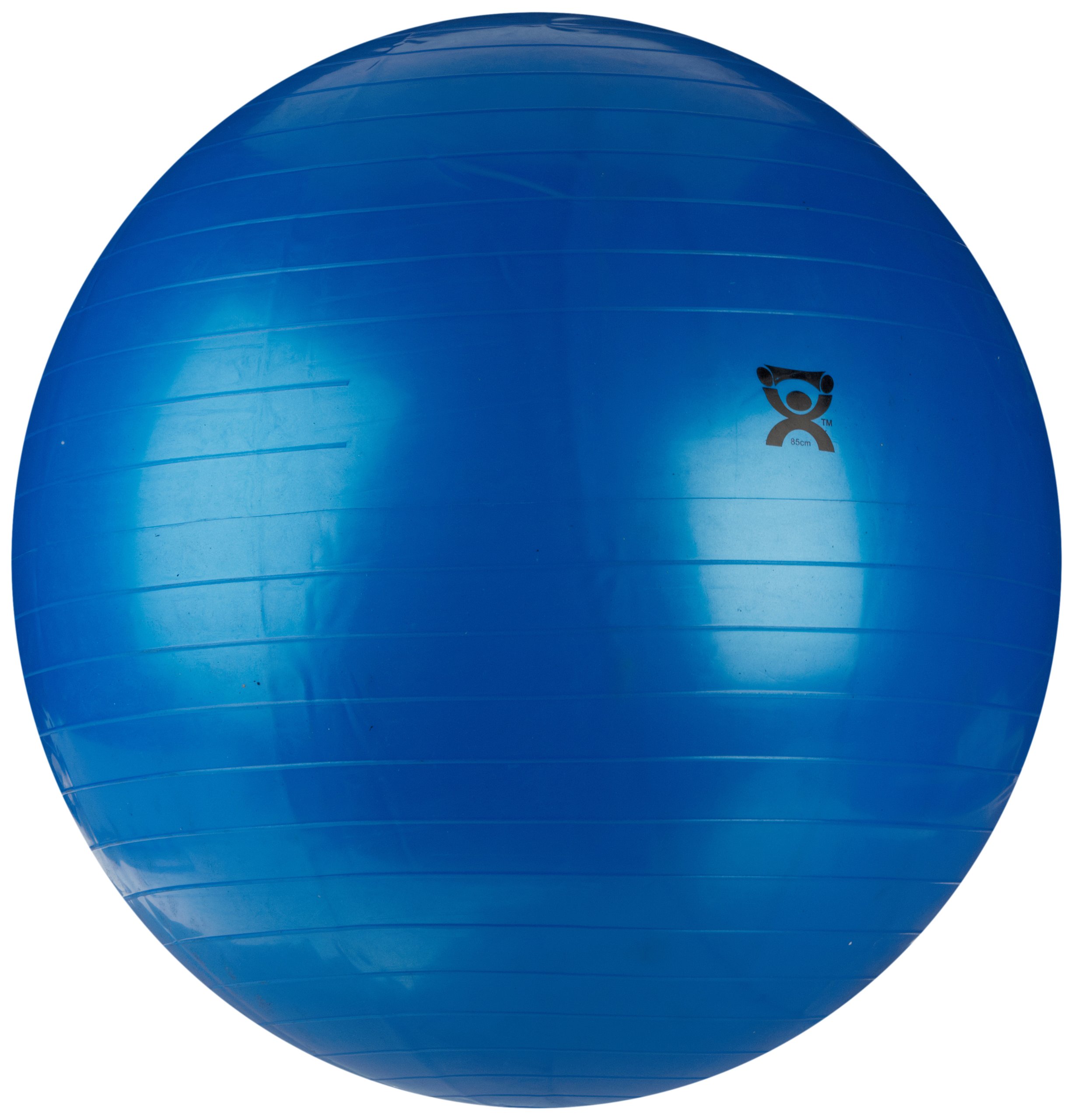 Cando 30-1800 Blue Non-Slip PVC Vinyl Inflatable Exercise Ball - 12
