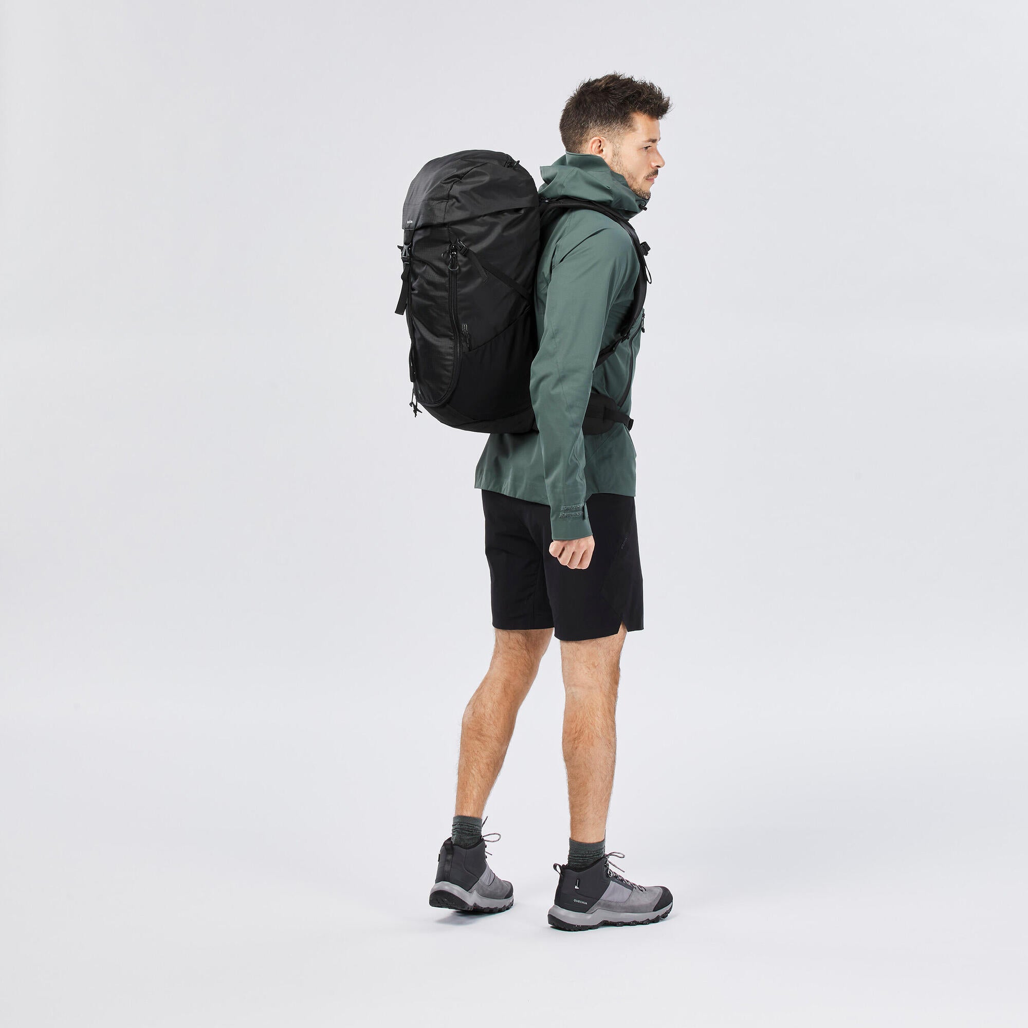 Quechua MH100 35L Lightweight Hiking Backpack for Men & Women - Water-Resistant Daypack for Outdoor Adventures, Camping, and Travel