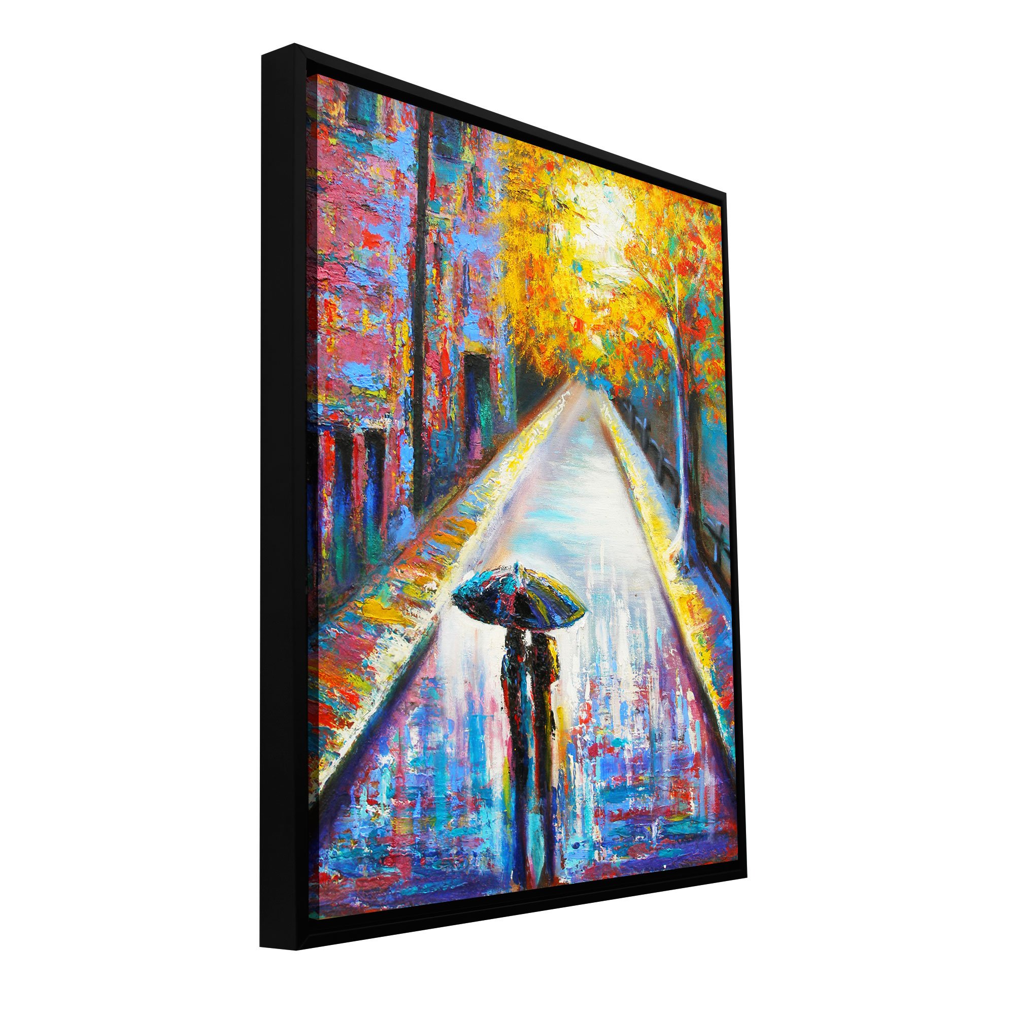 ArtWall Susi Franco 'Paris Back Street Magic' Floater Framed Canvas Wall Art - 36x48 Inch Gallery Wrapped Painting with 34.5x46.5 Inch Image - Perfect for Living Room, Bedroom & Office Decor