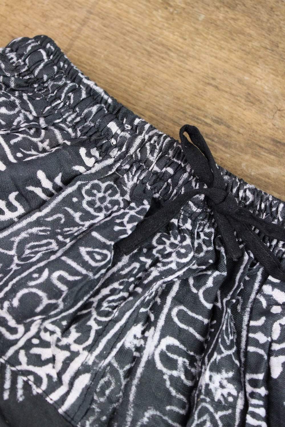 Handmade Om Print Harem Pants from Kathmandu - Boho Yoga Pants for Women, Loose Fit Cotton Lounge Pants for Meditation, Travel & Festival Wear