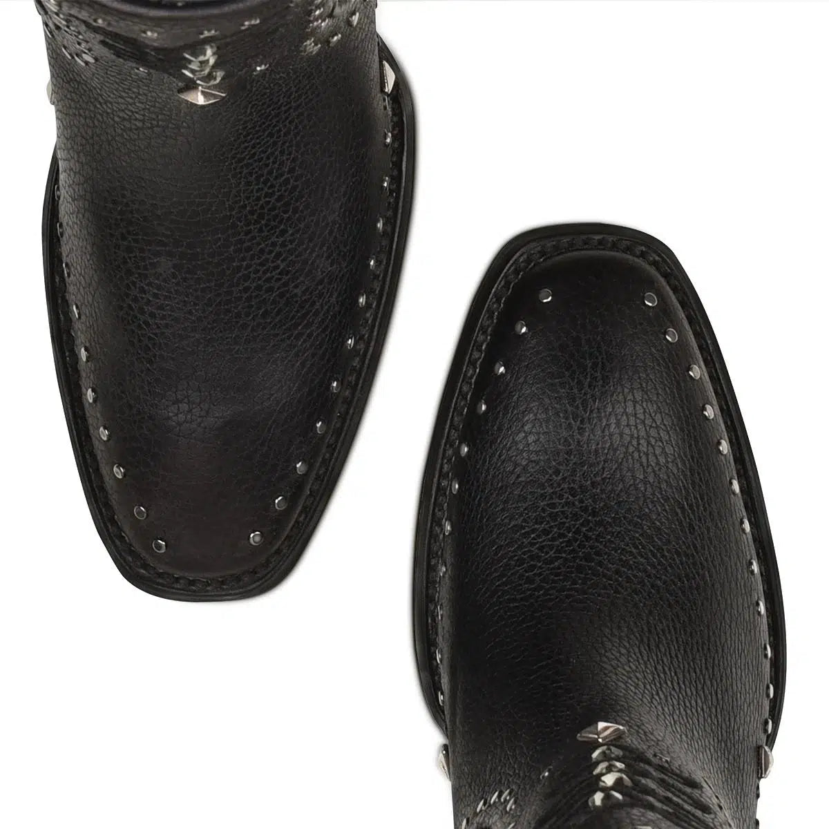 Cuadra Black Fashion Cowboy Cowhide Leather Ankle Boots for Women - Stylish Western Boots for Country Rides, Concerts & Everyday Wear