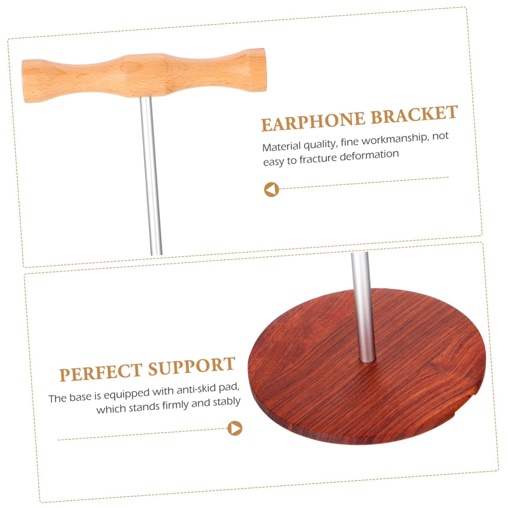 Hemobllo 2 Pack Wooden Headphone Stand with Non-Slip Base - Premium Headset Holder for Gaming, Office & Home Decor - Perfect Desk Organizer for Sony, Bose, Beats Headphones