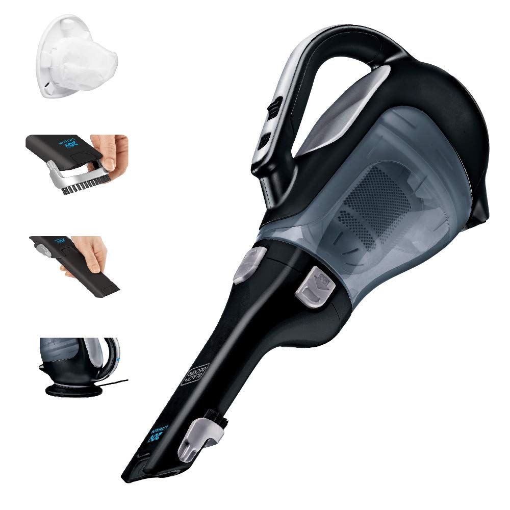 BLACK+DECKER BDH2000L 20V Cordless Handheld Vacuum Cleaner with Pivoting Nozzle, Washable Filter - Lightweight for Car, Home, and Pet Hair Cleaning