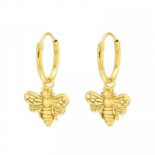 Gold Bee Hanging Earrings - Dainty Honeycomb Jewelry for Women - Perfect for Boho Style, Nature Lovers & Everyday Wear
