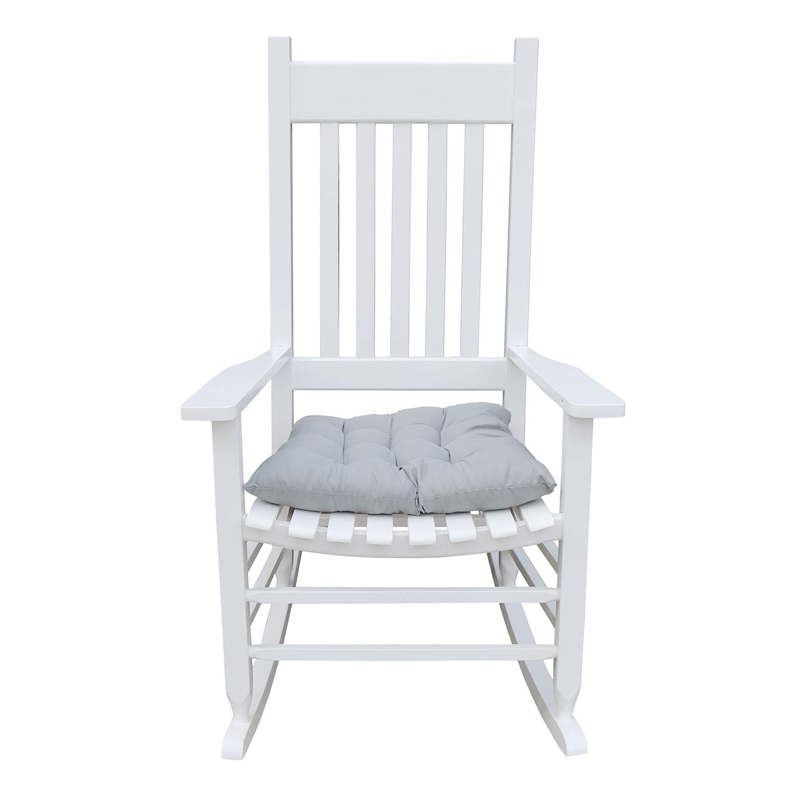 Modern White Wood Rocking Chair - Comfortable Porch, Living Room & Nursery Rocker for Relaxing, Napping & Home Decor | Perfect for Indoor & Outdoor Use