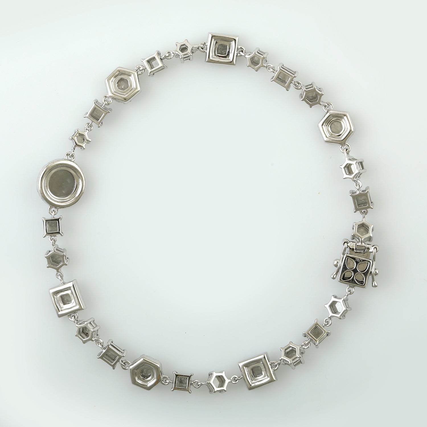 18K White Gold Ice Diamond Designer Bracelet - Adjustable & Flexible for Everyday Wear, Parties & Special Occasions
