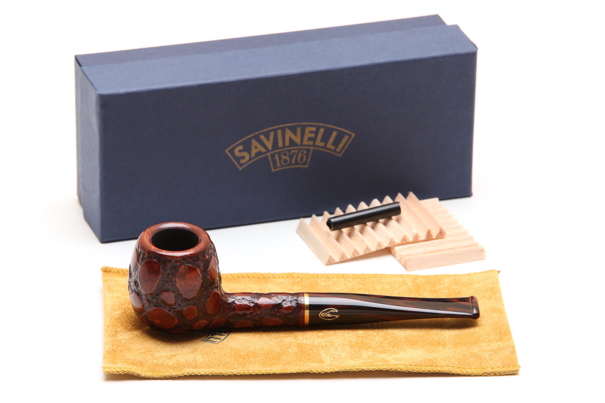 Savinelli Alligator Brown 207 Tobacco Pipe - Premium Italian Briar Wood Smoking Pipe for Men, Smooth Finish - Perfect for Relaxation, Gifts & Collectors