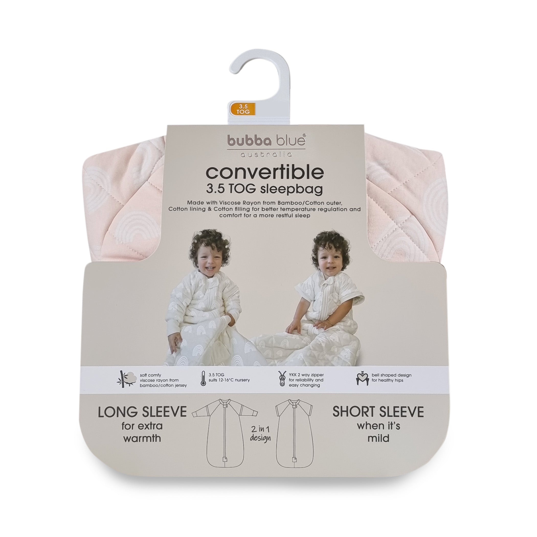 Nordic 2.5 TOG & 3.5 TOG Baby Sleep Suit and Convertible Sleep Bag Bundle - Rose Pink - Perfect for Nursery, Daycare, and Travel