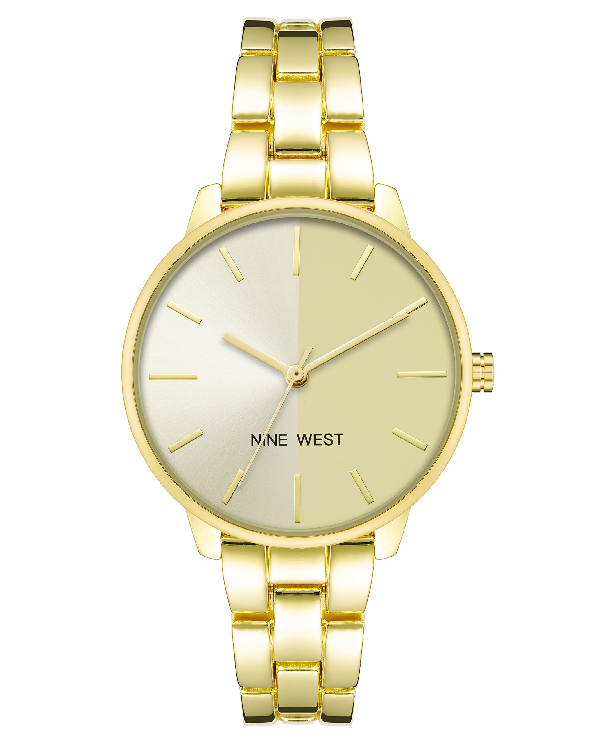 Nine West Women's Fashion Bracelet Watch - Elegant Stainless Steel Analog Wristwatch with Rhinestone Accents | Perfect for Office, Party & Everyday Wear