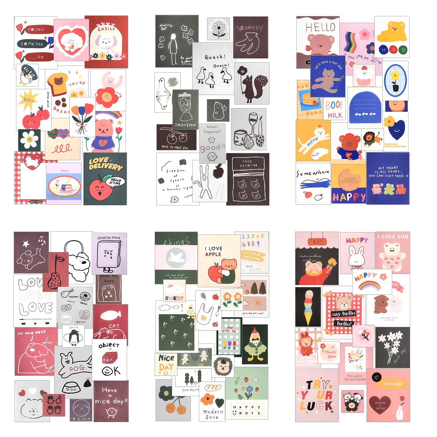 6 Packs Washi Sticker Set - Unique Scrapbook Stickers for Journaling, DIY Crafts, Planner Decoration - 4 Sizes & Peace Patterns - Perfect for Adults & Kids Art Projects, Bullet Journals, Gift Wrapping & Home Decor