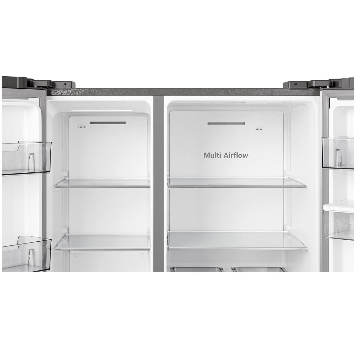 Hisense 649L Side by Side Refrigerator with Non-Plumbed Water Dispenser - Stainless Steel HRSBS649SW - Perfect for Large Families & Modern Kitchens