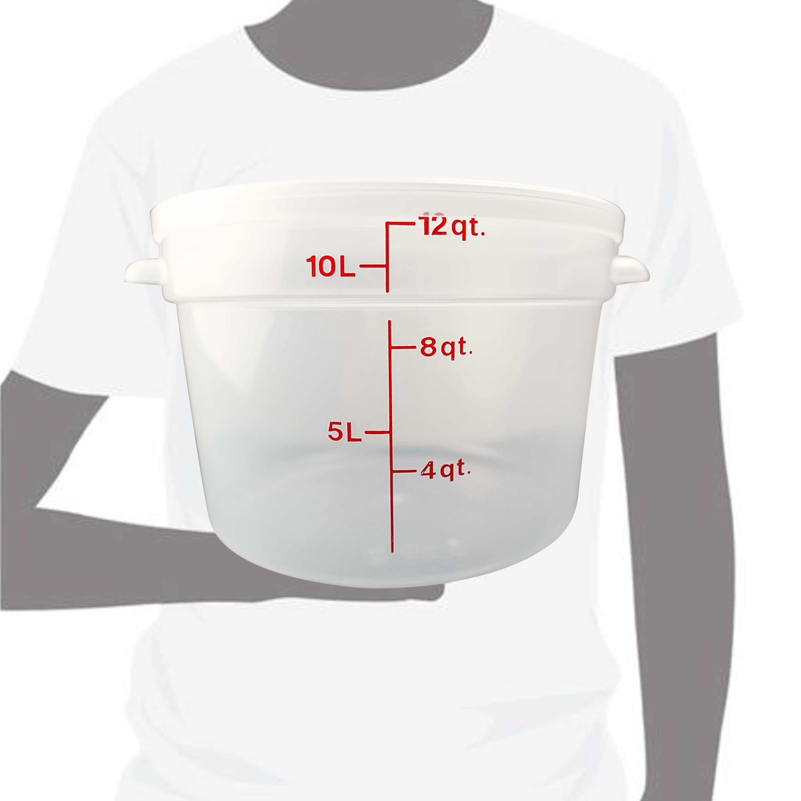 6 & 12 Quart Food Storage Containers with Lids - BPA-Free Translucent Round Kitchen Organizers + Bowl & Pan Scraper Set for Meal Prep, Leftovers & Pantry Organization