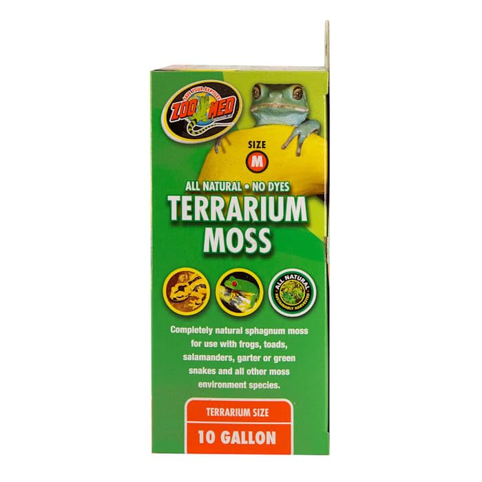 Premium Zoo Med All Natural Reptile Terrarium Moss Substrate - Ideal for Reptile Habitat, Terrarium Bedding & Vivarium Decor (10L) | Perfect for Frogs, Snakes & Lizards | Moisture-Retaining & Odor Control
