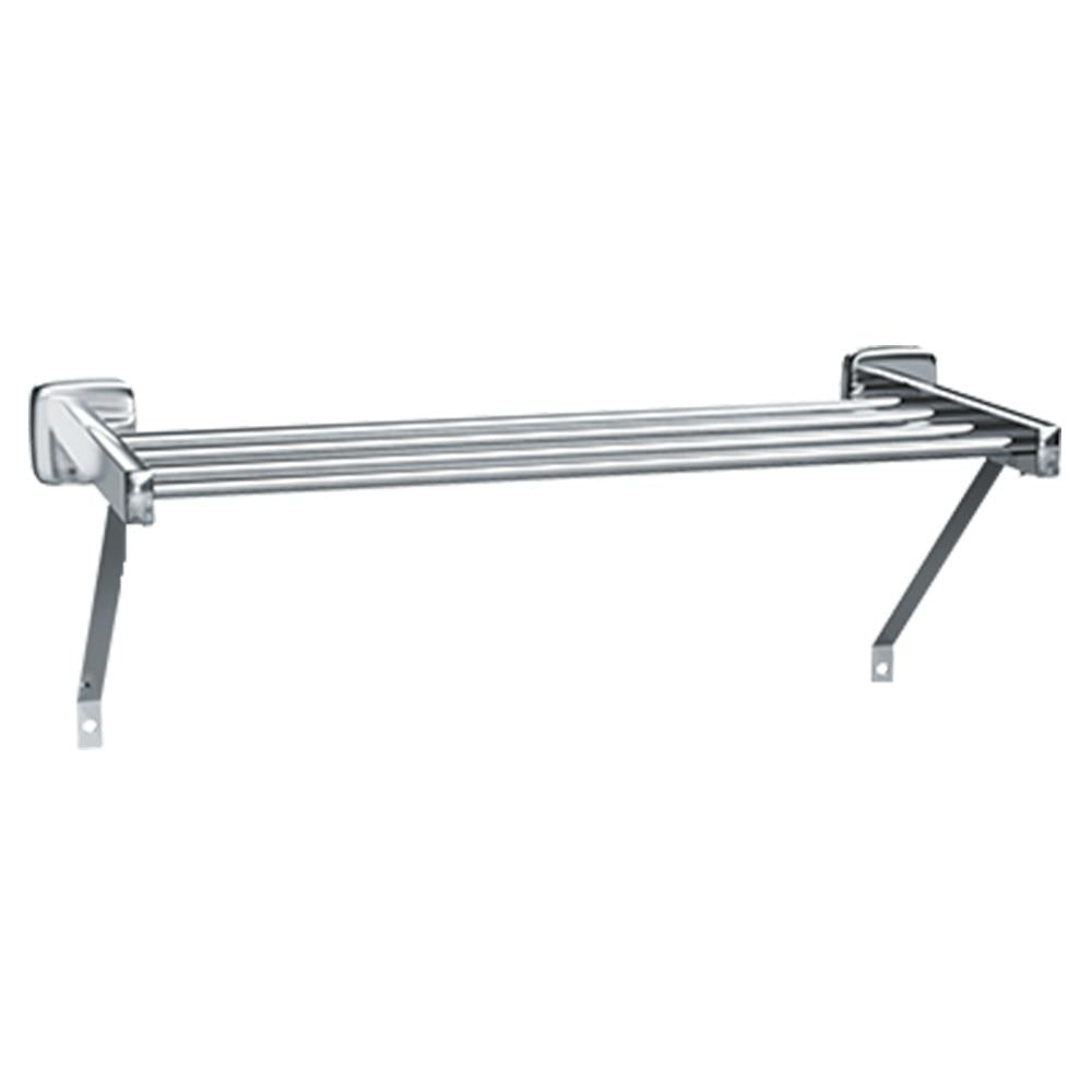 ASI 7309 18 Towel Shelf & Support Bracket - Surface Mounted Bathroom Storage Organizer for Towels, Robes & Toiletries - Perfect for Home, Hotel & Spa Use