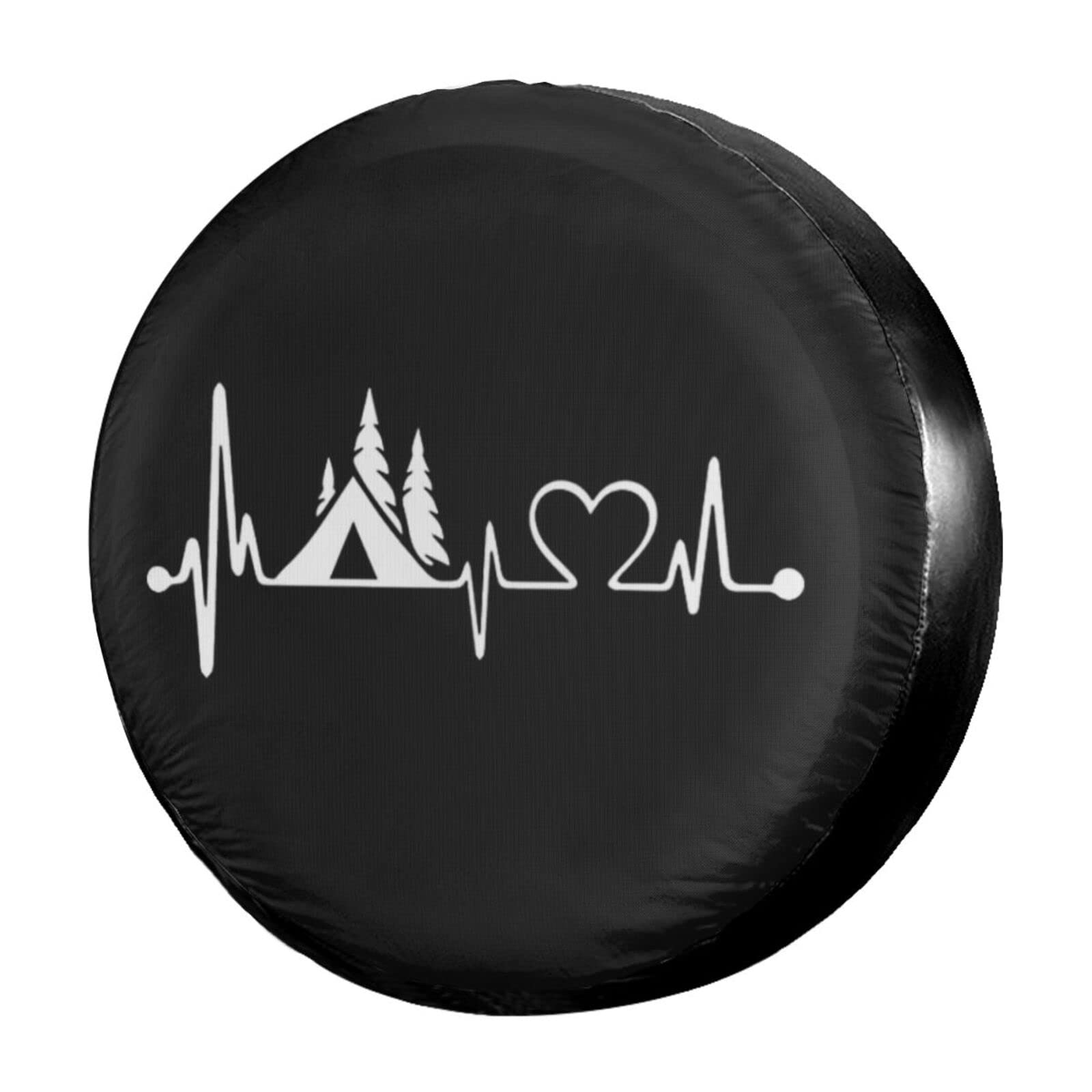 Waterproof & Dust-Proof 14 Inch Spare Tire Cover with Heartbeat Design - Universal Fit for Jeep, Trailer, RV, SUV & More | Perfect for Camping, Road Trips & Outdoor Adventures