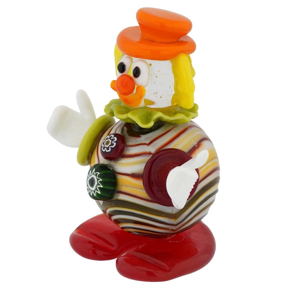 Authentic Murano Glass Clown Figurine - Handcrafted Venetian Art Glass Collectible - Perfect for Home Decor, Gift Giving & Italian Souvenirs