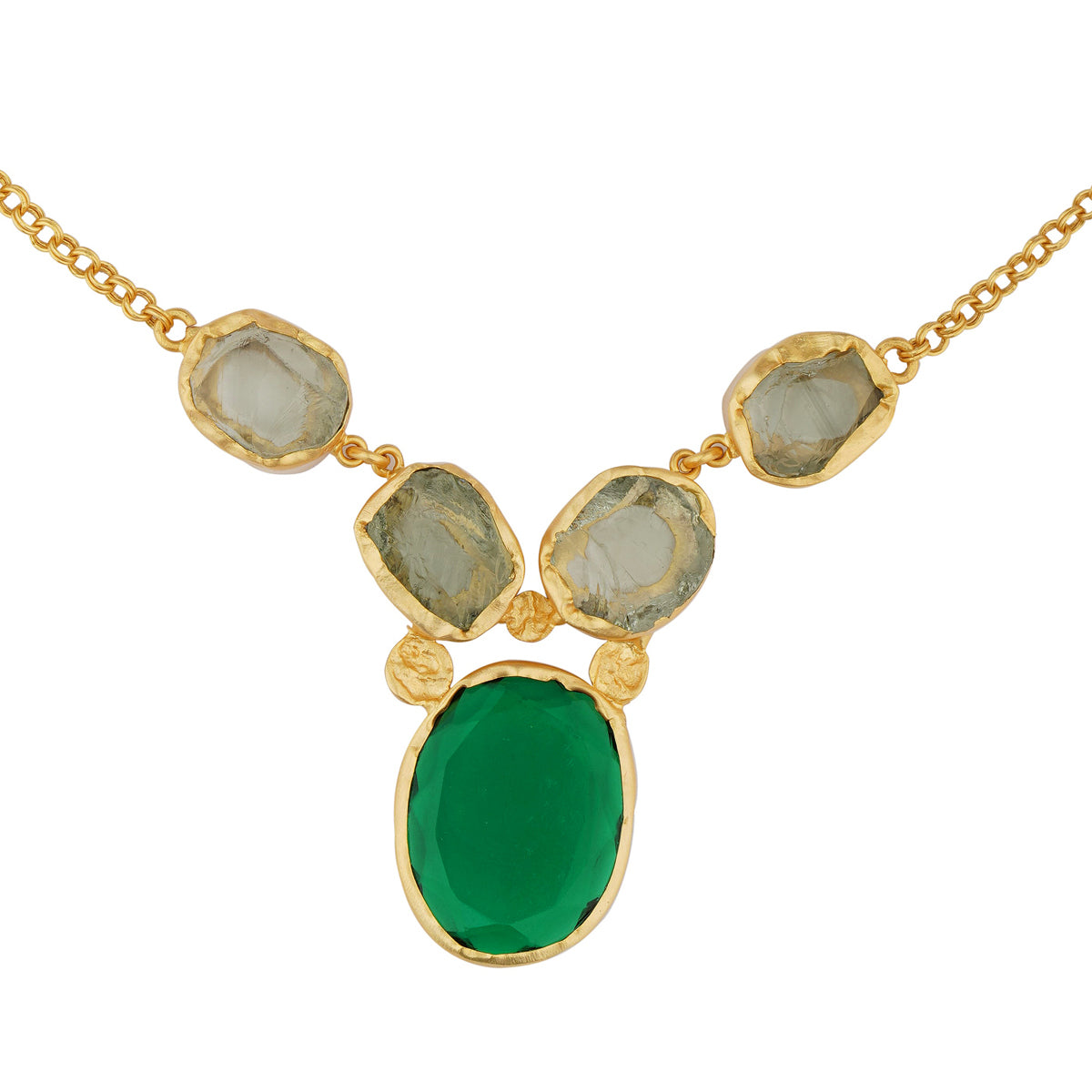 Wear Pray Love Green Amethyst & Quartz Pendant Necklace for Women - Spiritual Healing Jewelry for Meditation, Yoga & Positive Energy