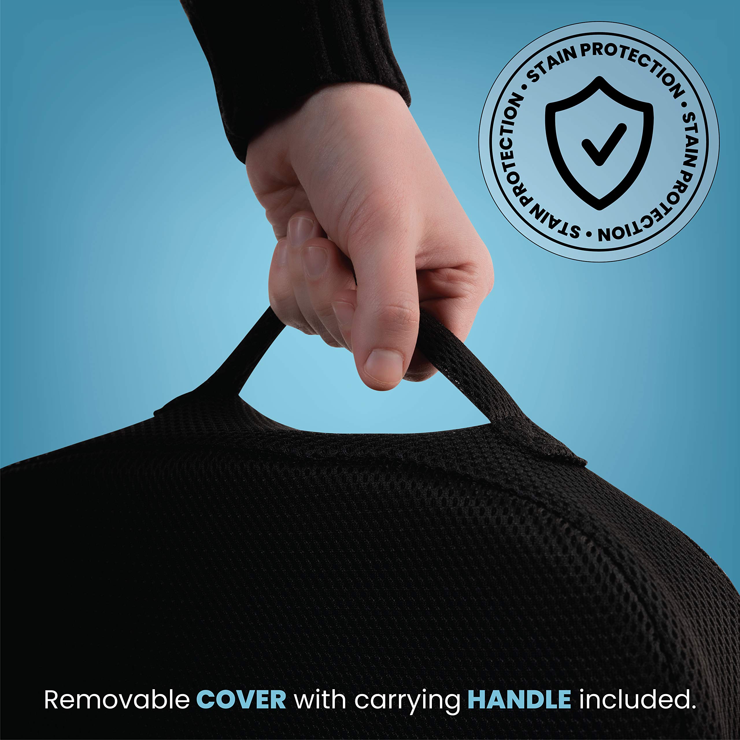 Premium Gel & Memory Foam Seat Cushion for Office Chair & Car - Coccyx Support & Pressure Relief - Black - Ideal for Long Sitting, Driving & Back Pain Relief