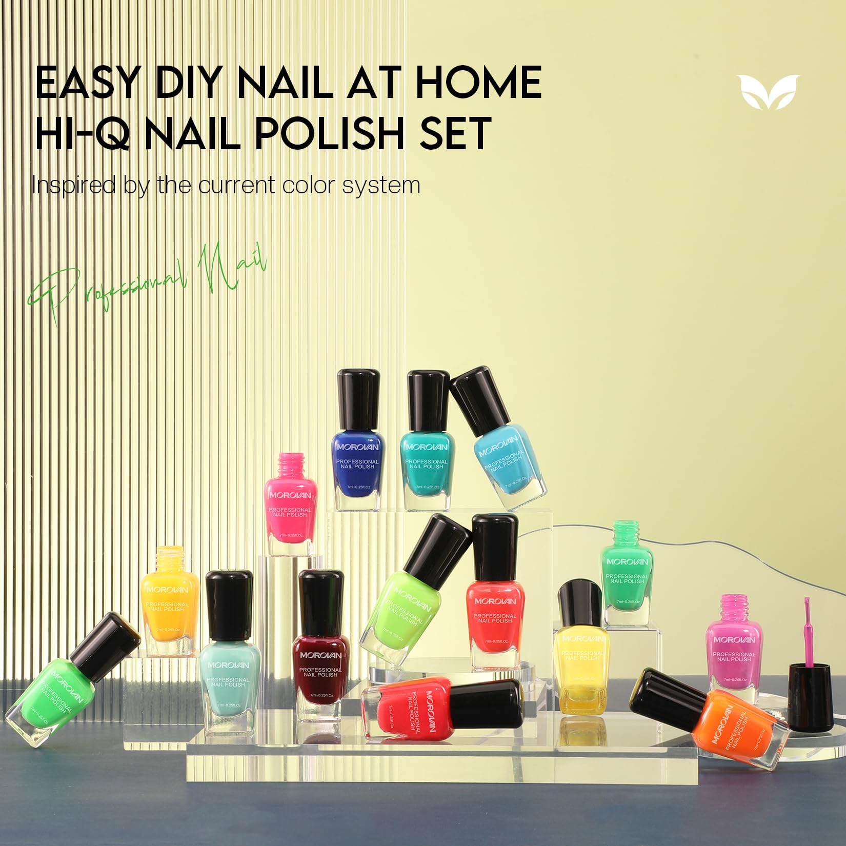 Morovan Neon Nail Polish Set - 15 Vibrant Quick Dry Colors | Long Lasting Nail Polish Kit for Women | Perfect for Spring Summer Manicures, Parties & Gifts