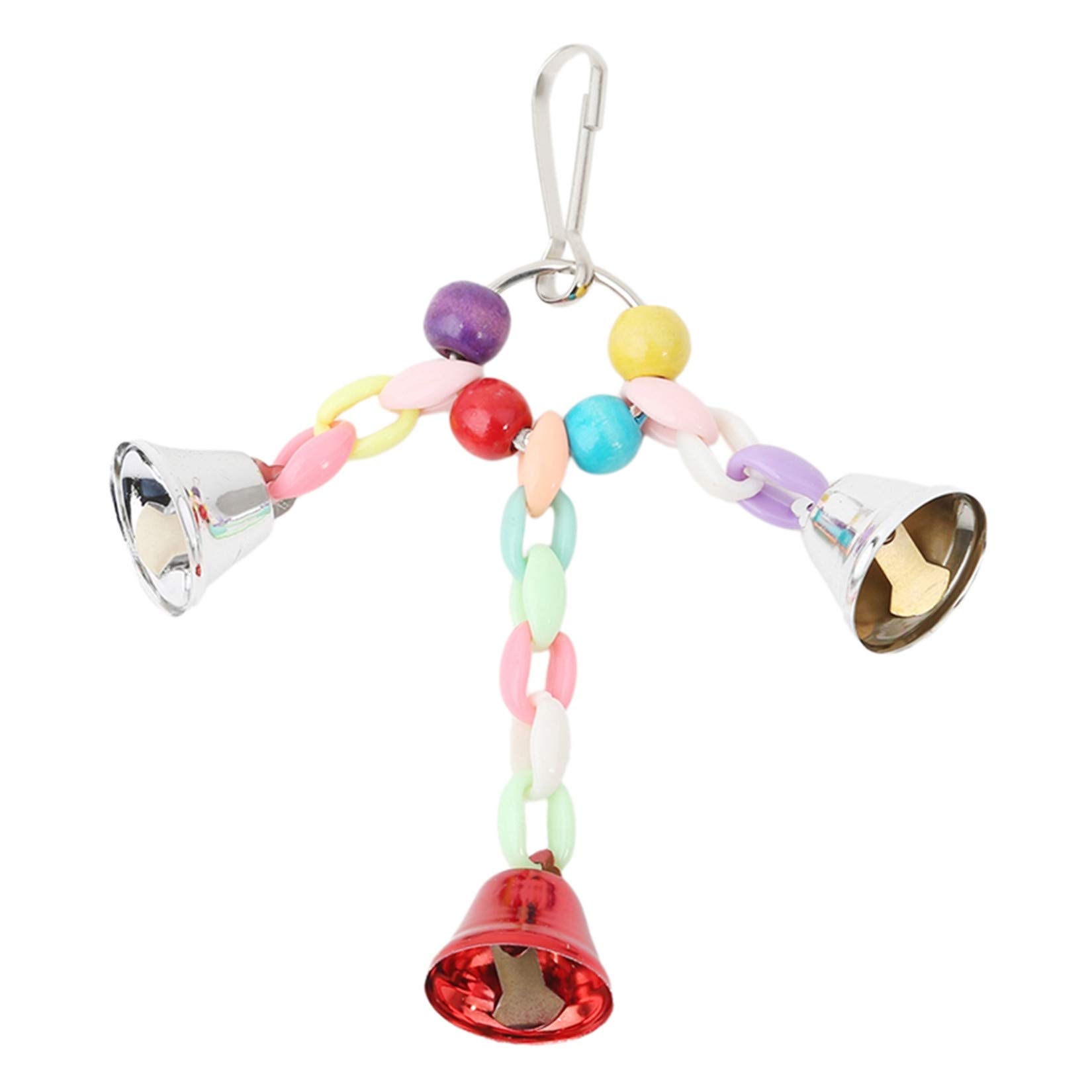 Colorful Parrot Swing Toy with Bells - Chewable Hanging Bird Toy for Small Parakeets, Cockatiels, Conures, Macaws, Lovebirds & Finches - Perfect for Cage Entertainment & Mental Stimulation