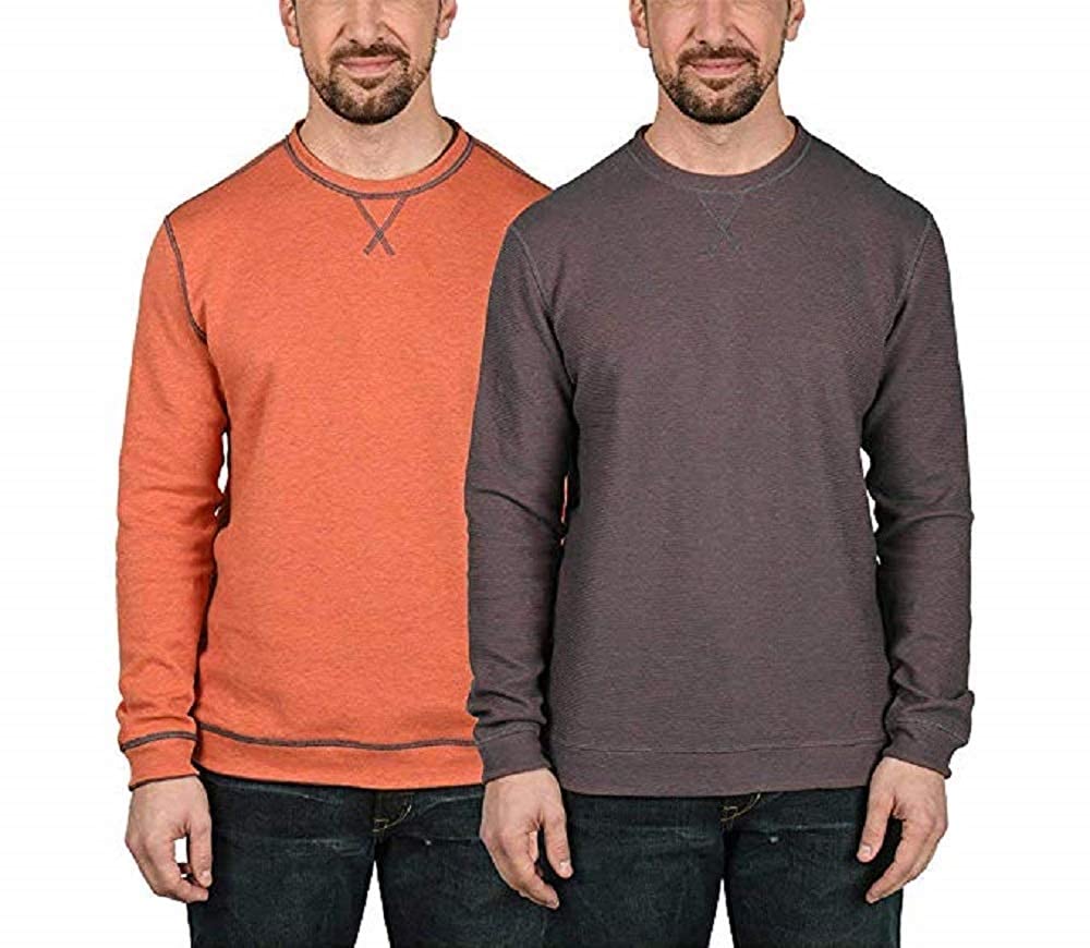 Island Sands Men's Reversible Crew Neck Sweatshirt - Comfortable & Stylish Pullover for Casual Wear, Gym, and Outdoor Activities