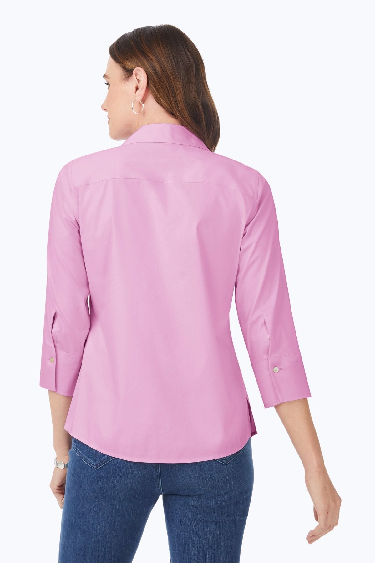 Mary No Iron Stretch 3/4 Sleeve Shirt - Wrinkle-Free Comfort Blouse for Women - Perfect for Office, Travel & Casual Wear