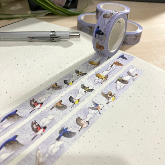 Birds in Flight Washi Tape - Decorative Japanese Paper Tape for Scrapbooking, Journaling, DIY Crafts & Gift Wrapping - Perfect for Bullet Journals, Planners, and Home Decor