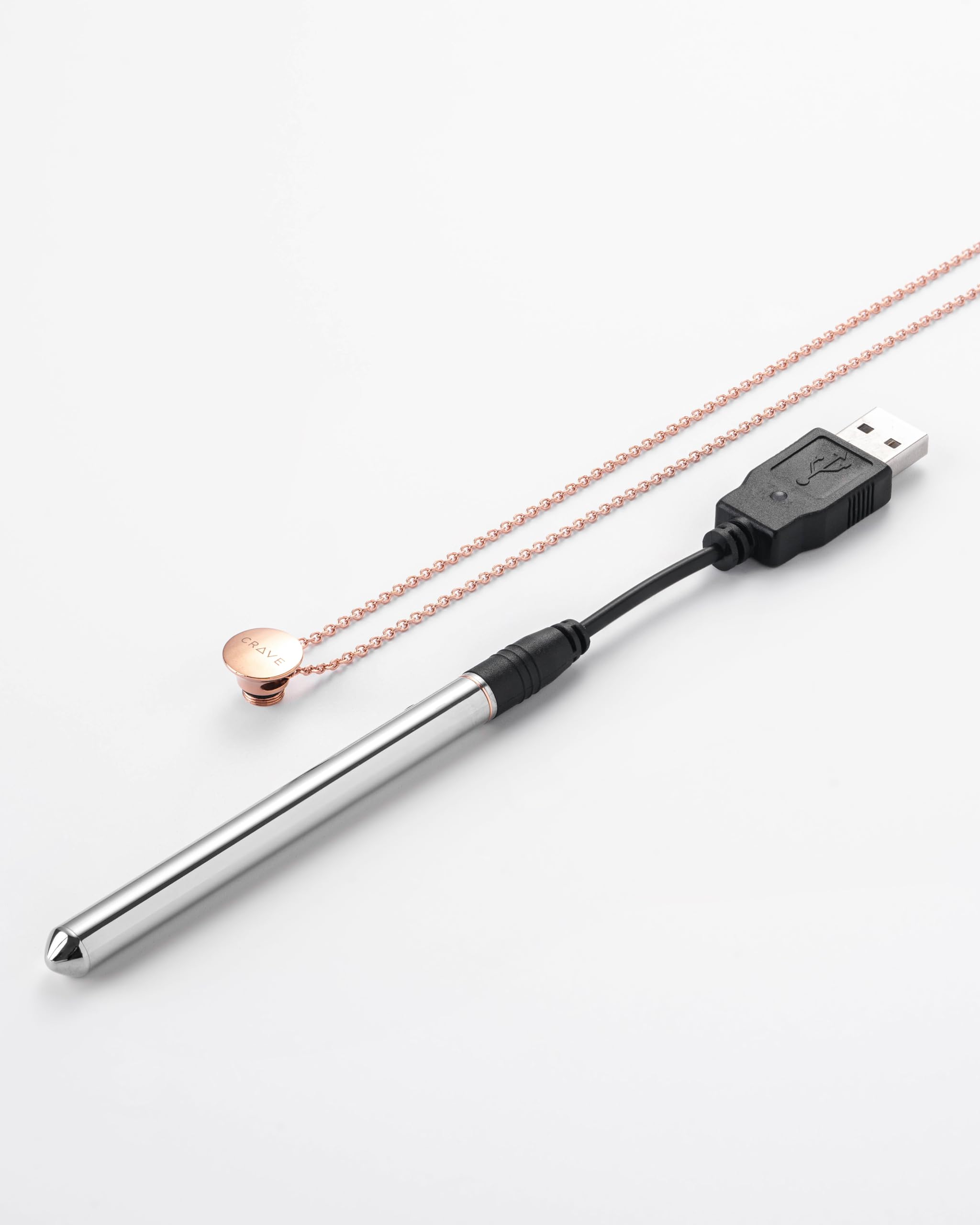Crave Vesper Original Vibration Necklace - Luxury Wearable Vibrating Necklace for Adults | Discreet Rose Gold Sex Toy & Intimate Accessory for Couples Play, Date Nights & Sensual Massage