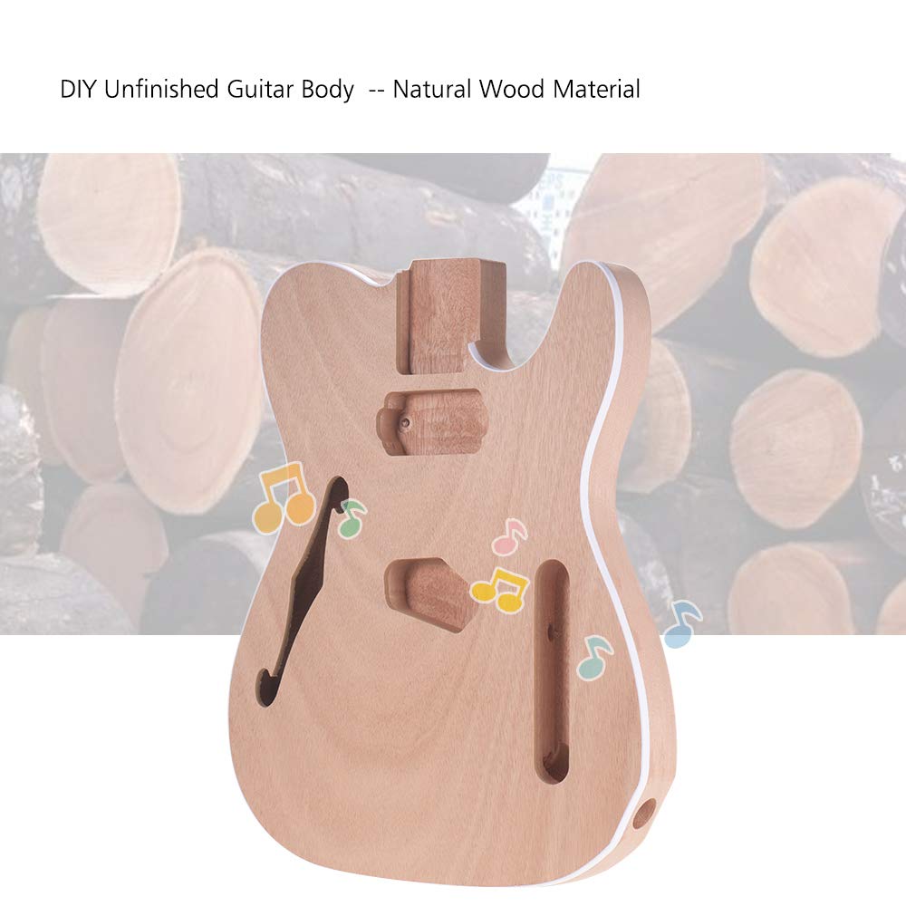 Unfinished Electric Guitar Body Blank - DIY Mahogany & Composite Wood Guitar Parts for Fender Style Guitars - Perfect for Custom Builds, Repairs, and DIY Projects