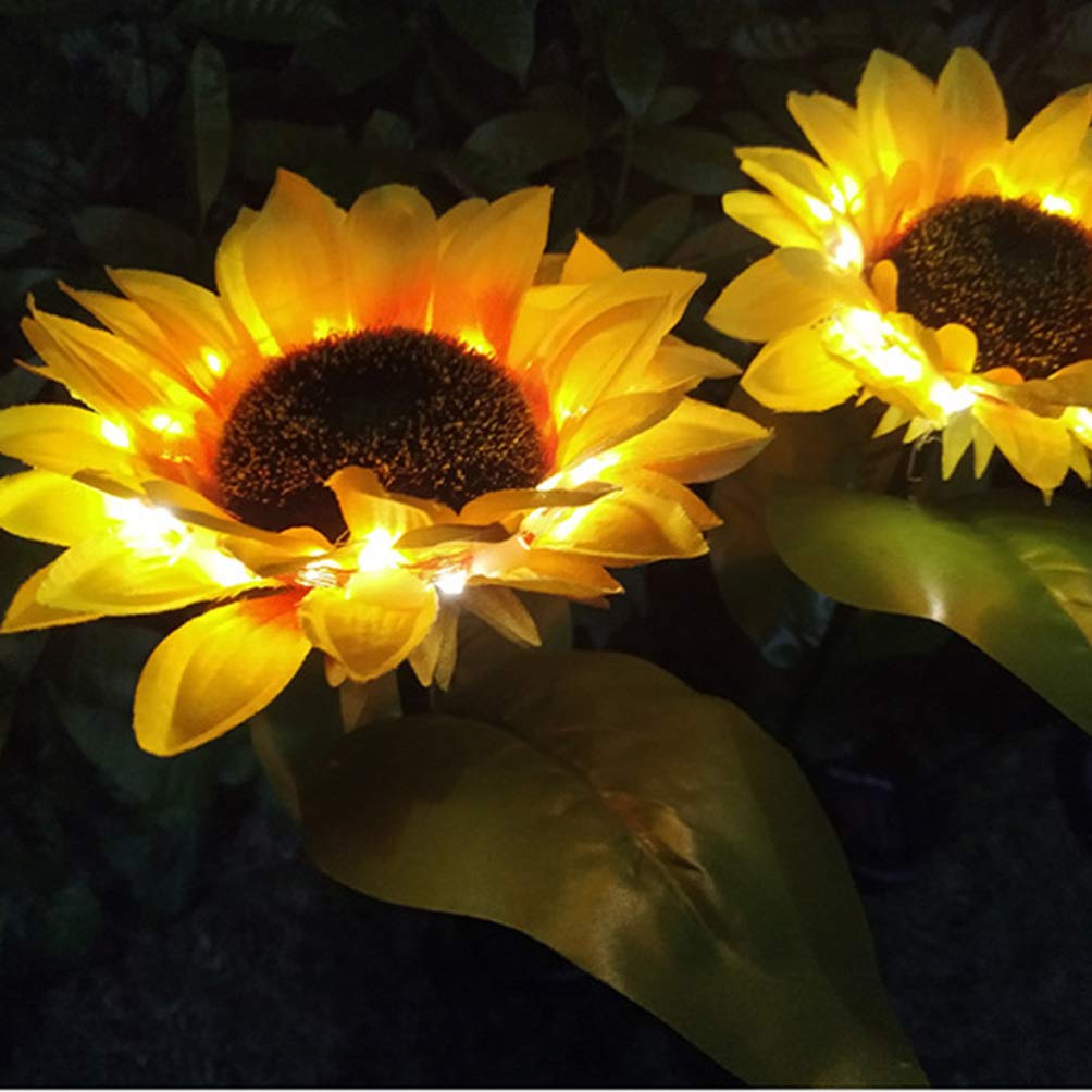 Sunflower Solar Lights 2-Pack - Waterproof Outdoor Garden Decor for Pathways & Lawns