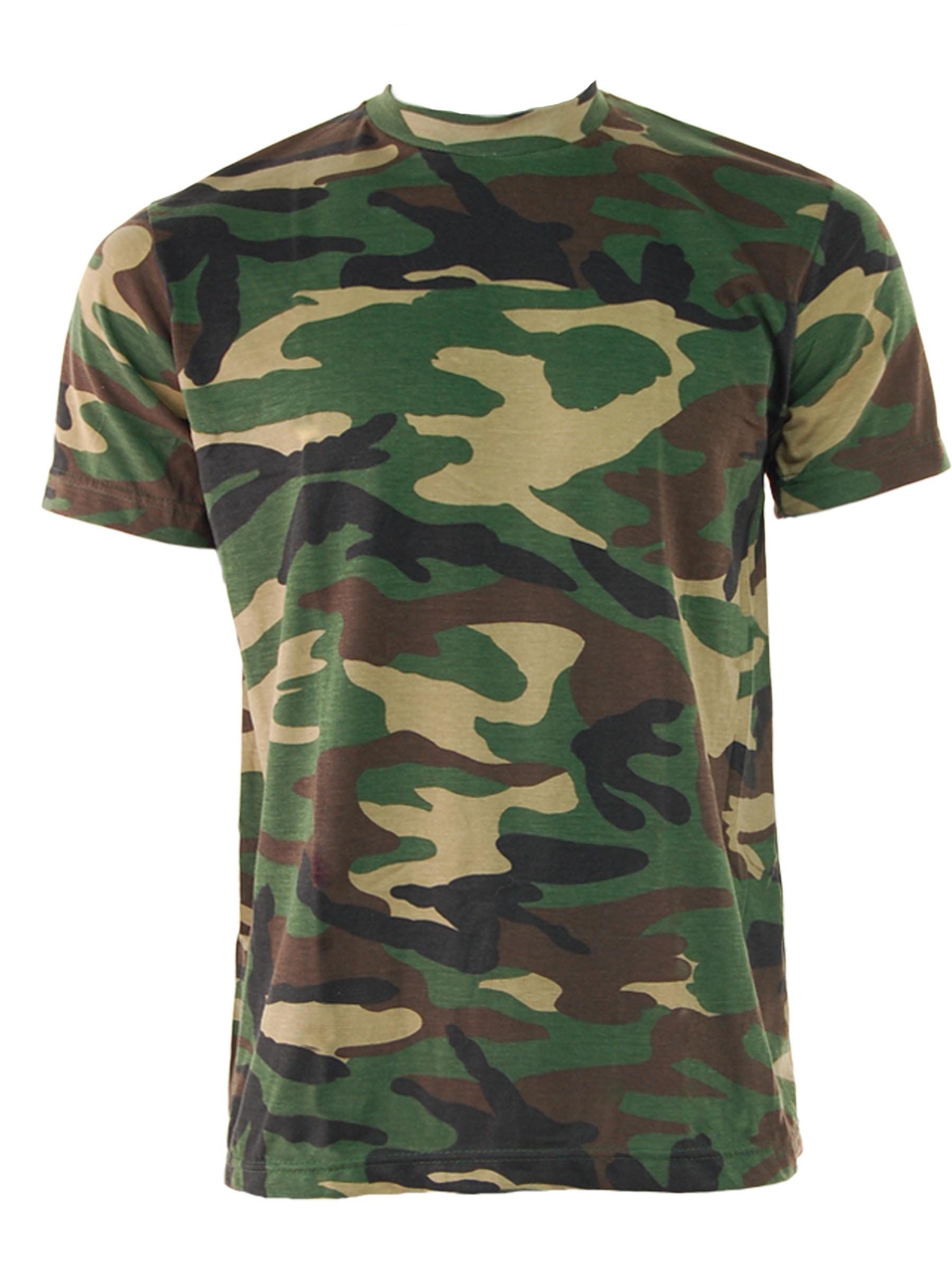 Men's Camouflage T-Shirt - Woodland Print Military Style Casual Tee for Hunting, Outdoor Adventures & Everyday Wear