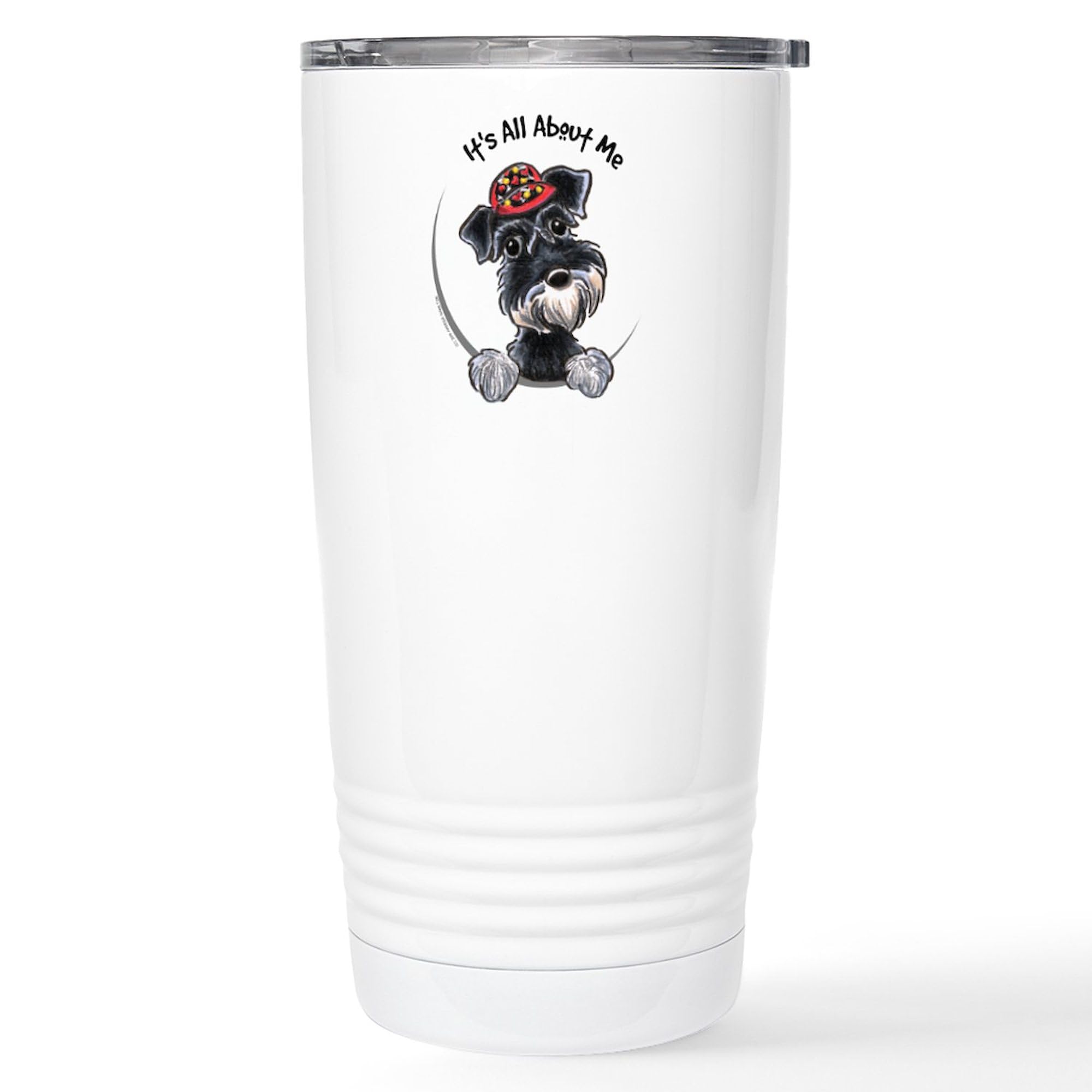 20 oz Insulated Stainless Steel Coffee Tumbler Travel Mug - Boy Schnauzer IAAM Design, Hot & Cold Drink Thermos for Office, Commute, Camping & Outdoor Activities