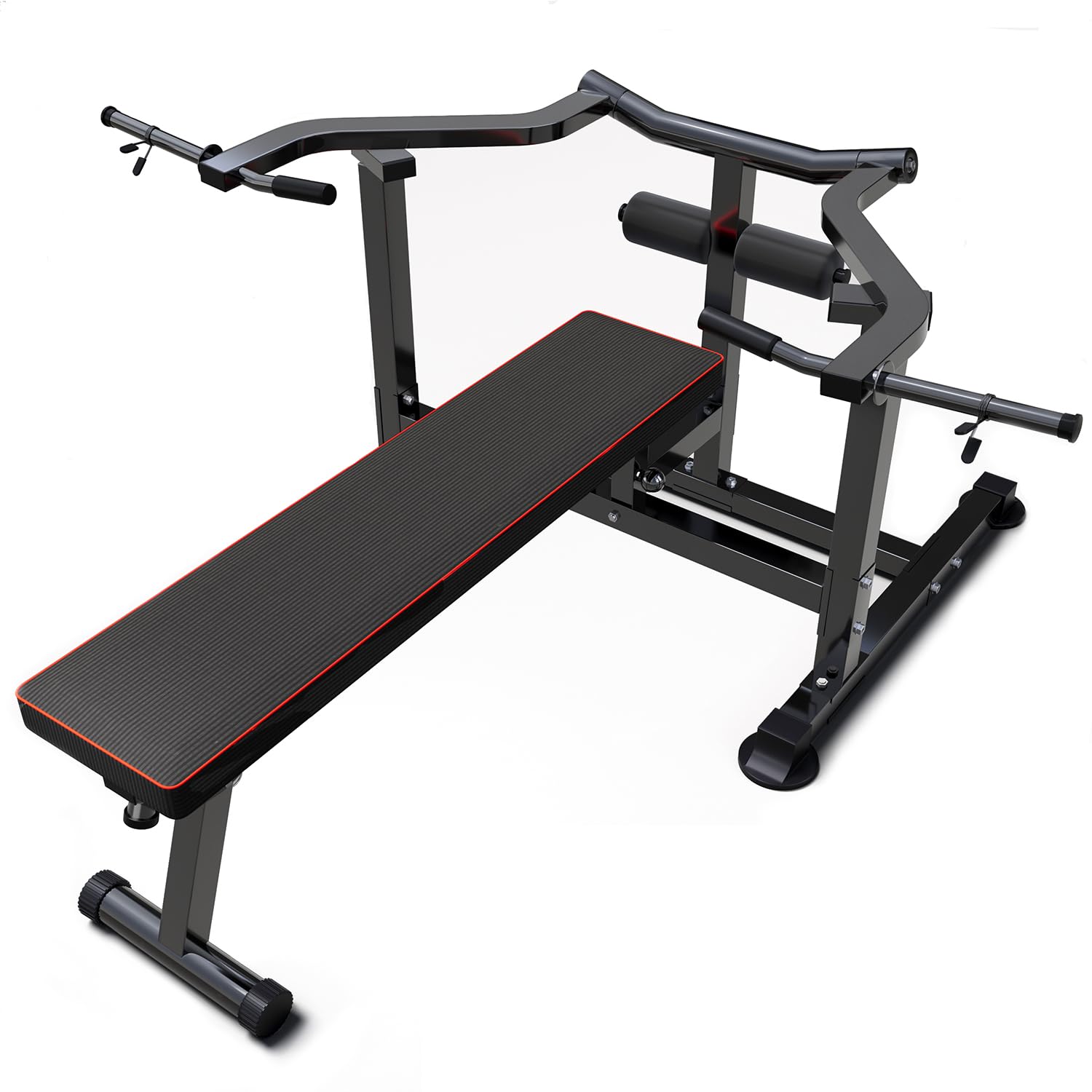Adjustable Bench Press Set with Independent Converging Arms - Flat & Incline Chest Press Machine with Dumbbell Rack for Home Gym - Perfect for Chest, Arm & Ab Workouts (Ideal for Strength Training & Muscle Building at Home)