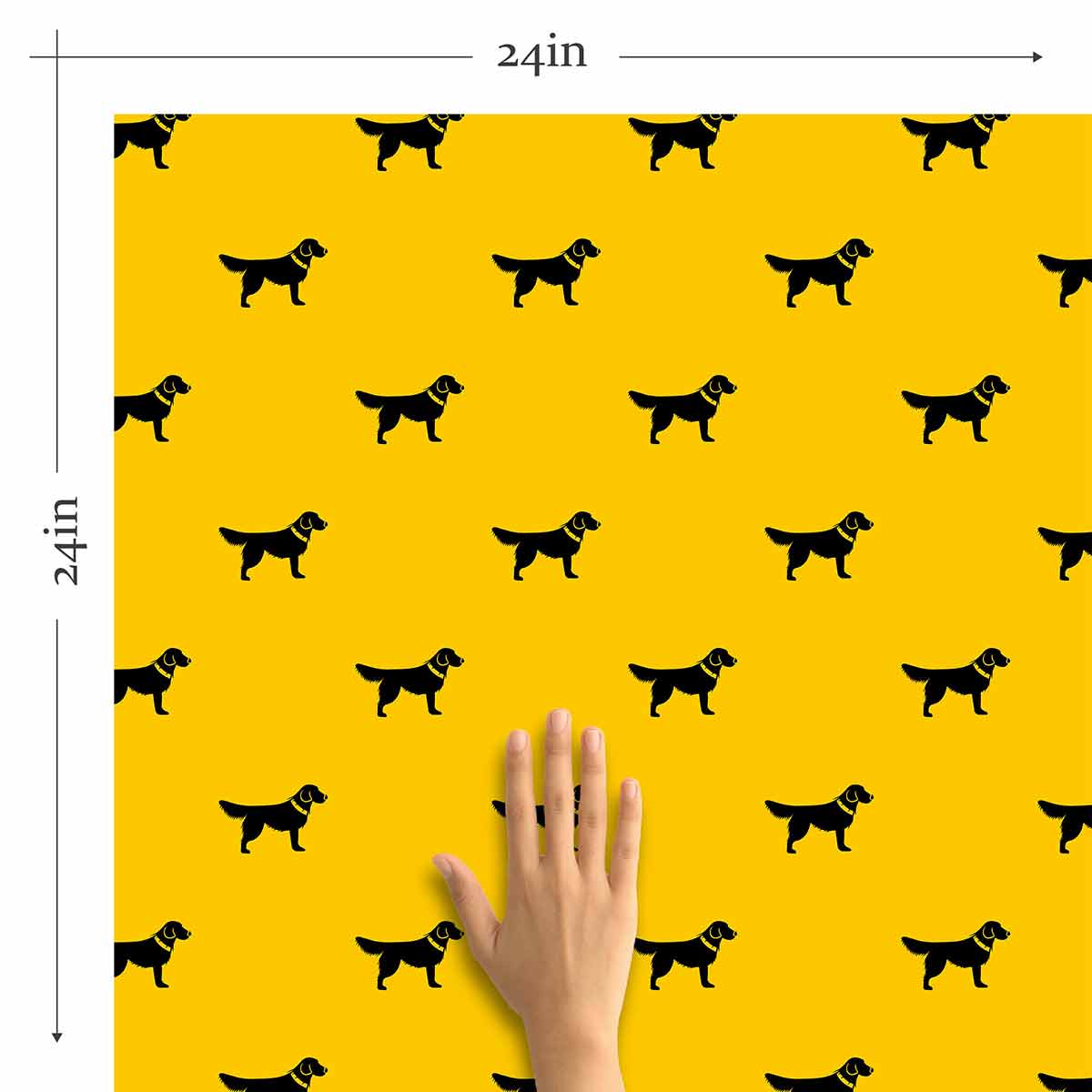 Yellow Dog Peel and Stick Removable Wallpaper - Self-Adhesive Decorative Wall Covering for Nursery, Kids Room & Home Decor - Easy DIY Installation & Damage-Free Removal