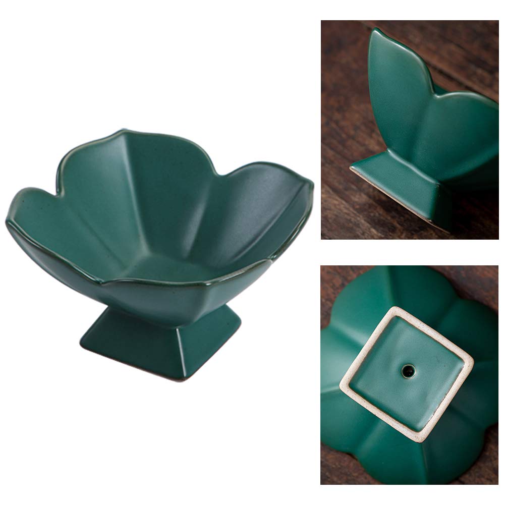 Ceramic Pedestal Fruit Bowl - Elegant Home Decor Serving Stand for Desserts, Snacks & Centerpieces - Green Kitchen Counter & Table Display Holder for Parties & Dining Decorations