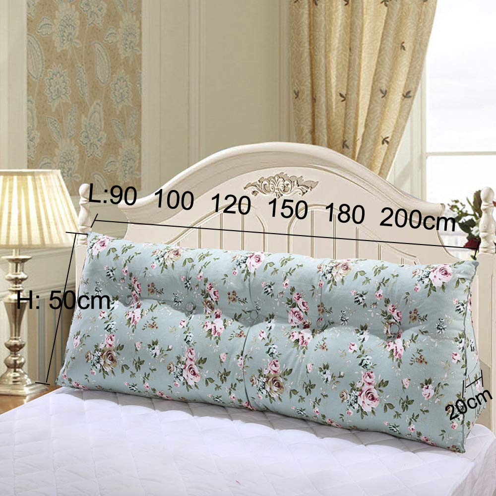 Comfortable Headboard Reading Pillow - Large Triangular Wedge Cushion with Removable Cover for Sofa, Tatami & Bedside (50x20x120cm) - Perfect for Reading, Relaxing & Lounging in Bed or Living Room