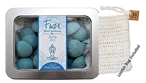 Body Fuze Focus Shower Smoothies & Loofah Bag - 25 Pack for Exfoliating & Moisturizing Skin - Perfect for Spa, Travel & Daily Shower Routine