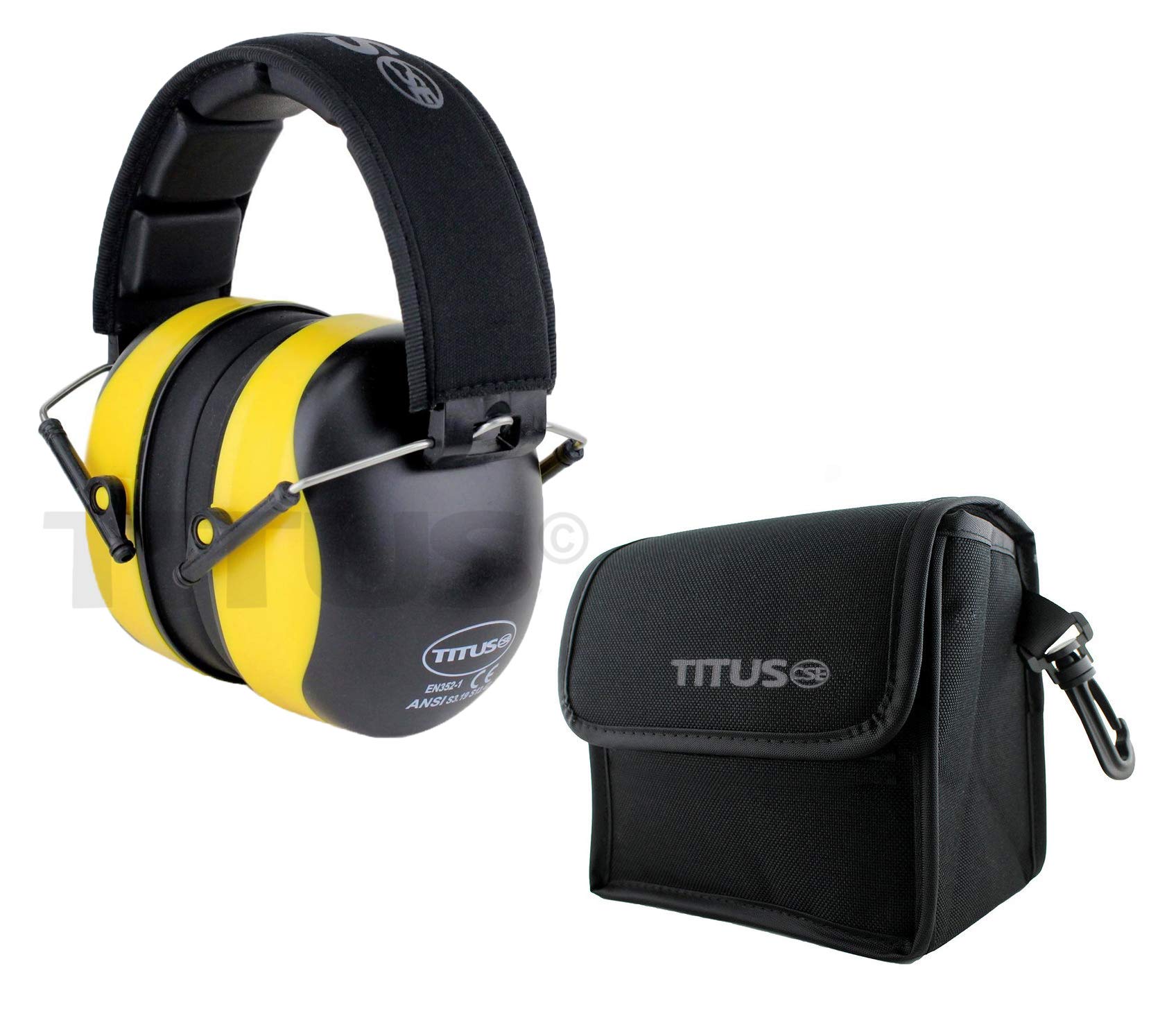 TITUS 3 Series Onyx 37 Noise Reduction Earmuffs - Highest NRR Rating for Shooting, Construction & Industrial Use