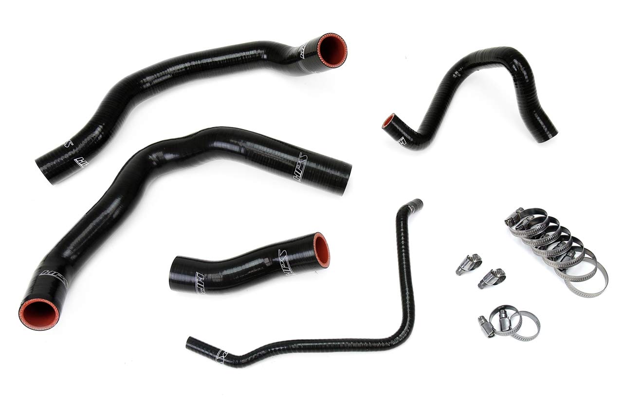 HPS 57-1211-BLK Black Silicone Radiator Coolant Hose Kit - High Performance Cooling Solution for Cars, Trucks & SUVs - Perfect for Engine Protection & Temperature Regulation