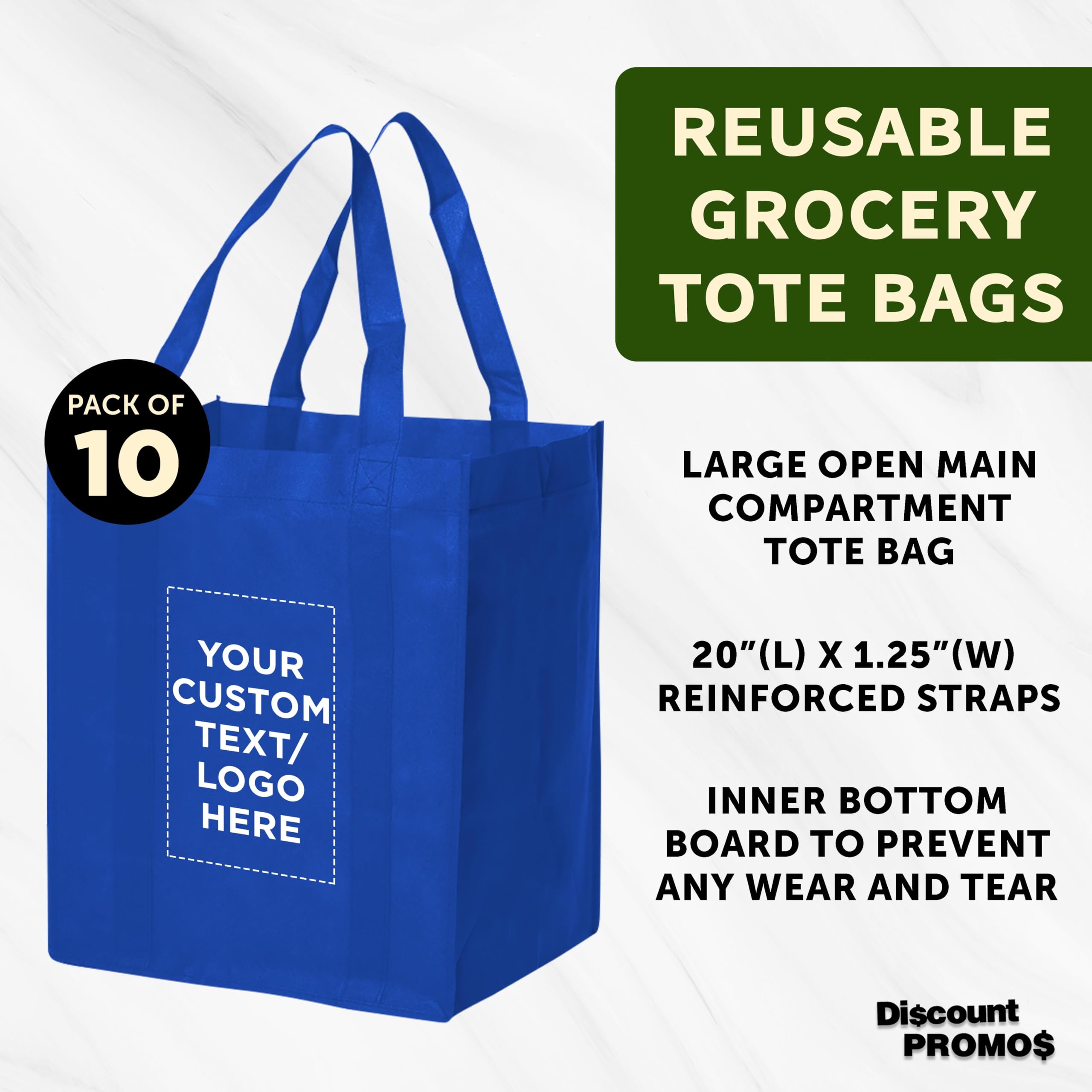 Eco-Friendly Reusable Grocery Tote Bag - Foldable Shopping Bags for Groceries, Farmers Market & Travel | Compact & Durable