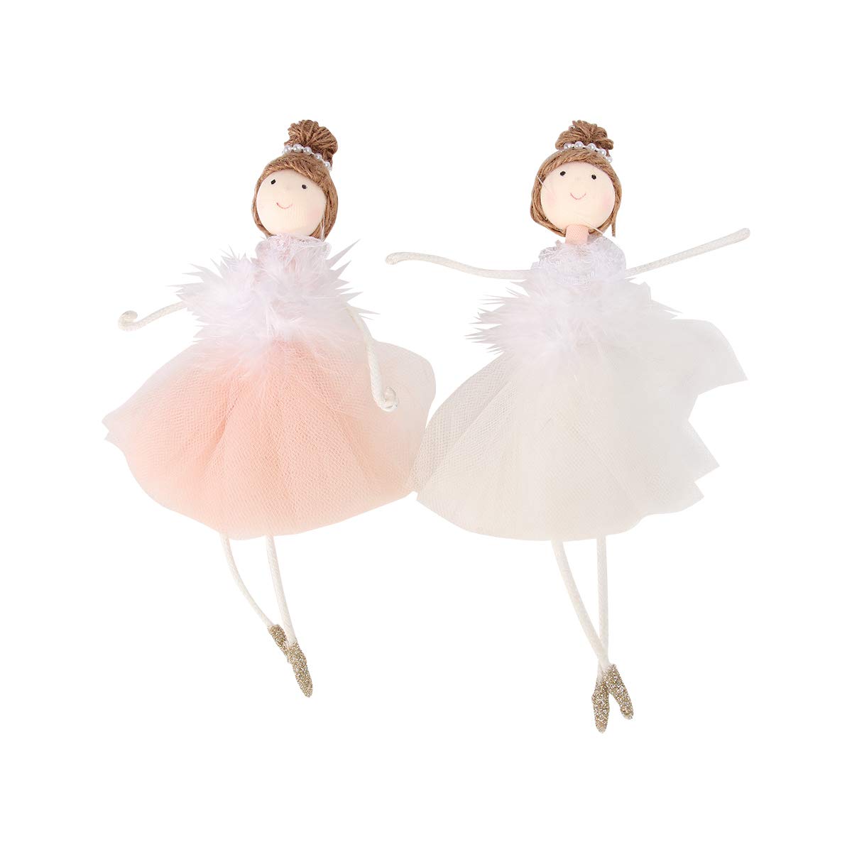 Amosfun Plush Christmas Doll Ornaments 2Pcs - Girls Room & Fireplace Decor