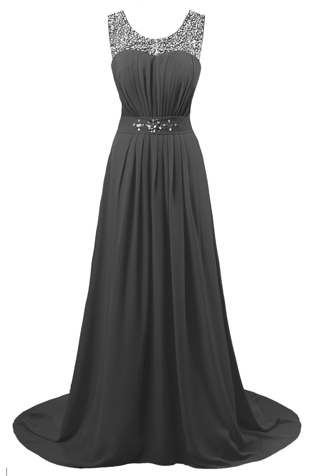 Elegant Beaded Straps Chiffon Bridesmaid Dress for Women - Perfect for Prom, Wedding Party & Formal Evening Events