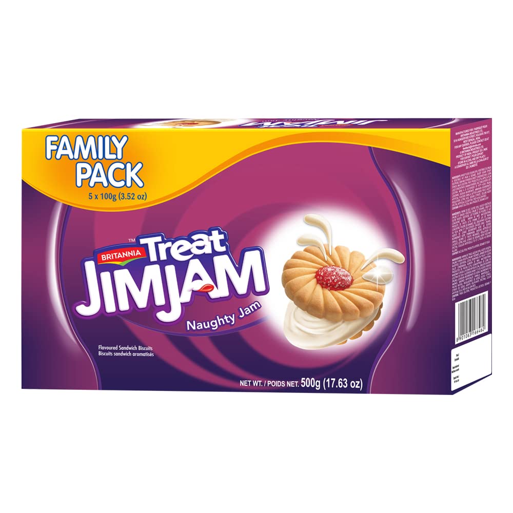 Britannia Jim Jam Biscuits 17.6oz - Breakfast & Tea Time Snacks for Kids & Adults