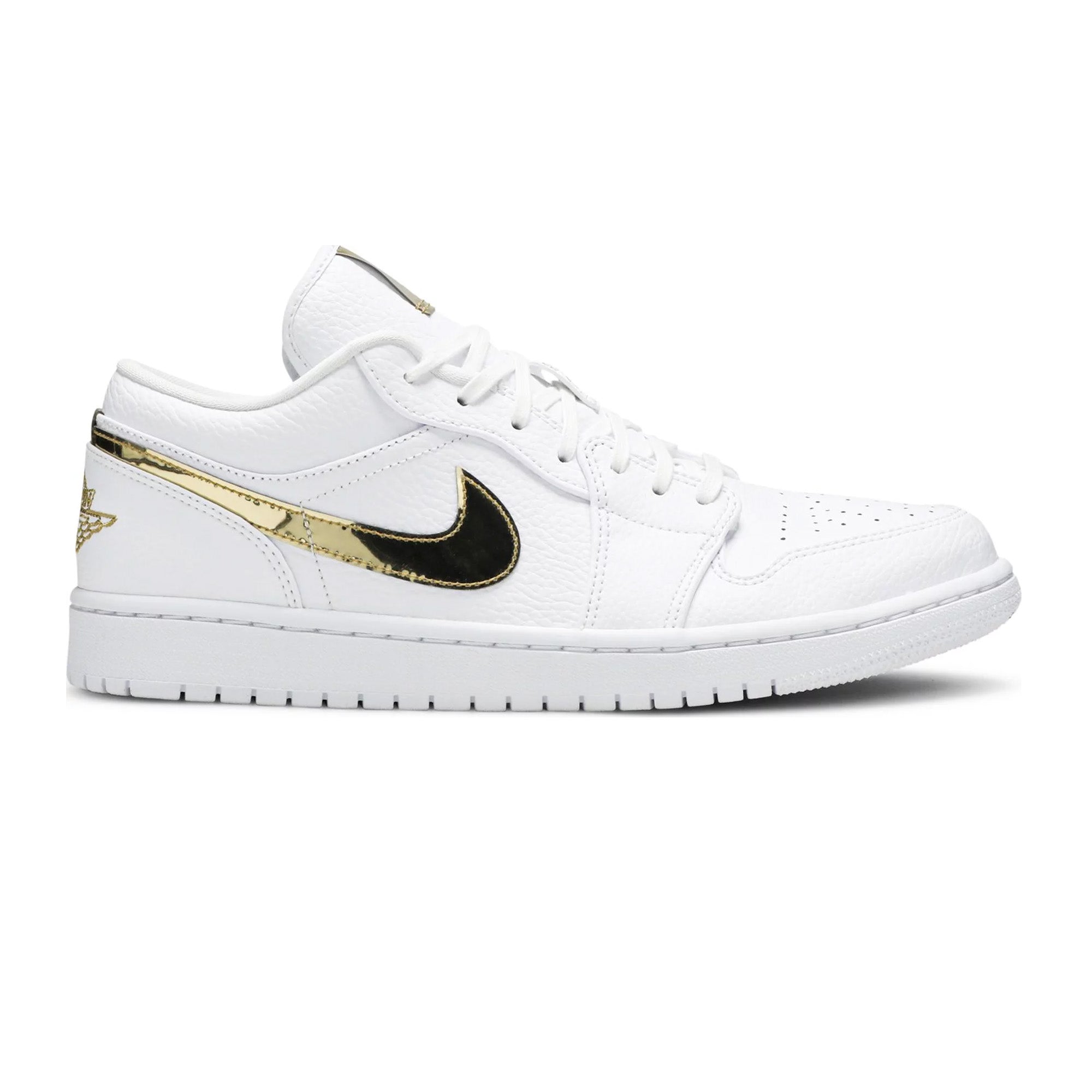 Air Jordan 1 Low 'White Metallic Gold' Women's Sneakers (2020) - Comfortable Casual Shoes for Running, Walking & Streetwear Fashion