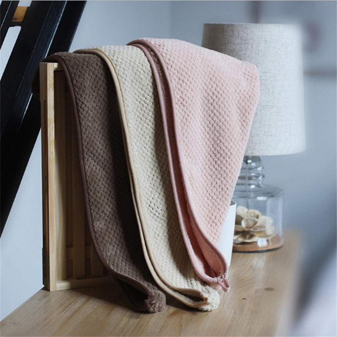 Microfiber Hair Wrap Towel for Women - Quick Dry Hair Turban Cap, Shower Hat for Long & Thick Hair - Soft & Absorbent (Pink) - Perfect for Post-Shower, Salon, Spa & Travel Use