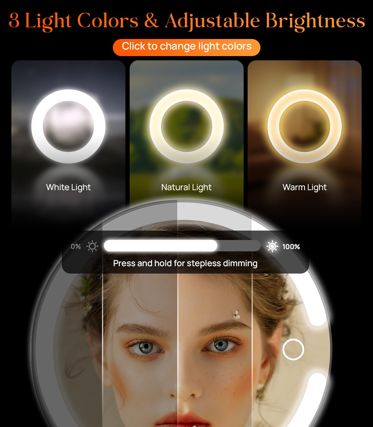10X Magnifying Travel Mirror with Light - Rechargeable LED Makeup Mirror for Travel & Home