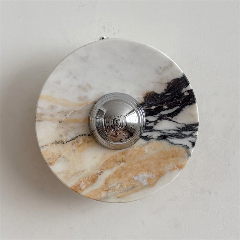 Calacatta Marble Wall Sconce Light - Modern Gold Finish Bathroom Vanity Lighting for Bedroom, Hallway & Living Room Decor
