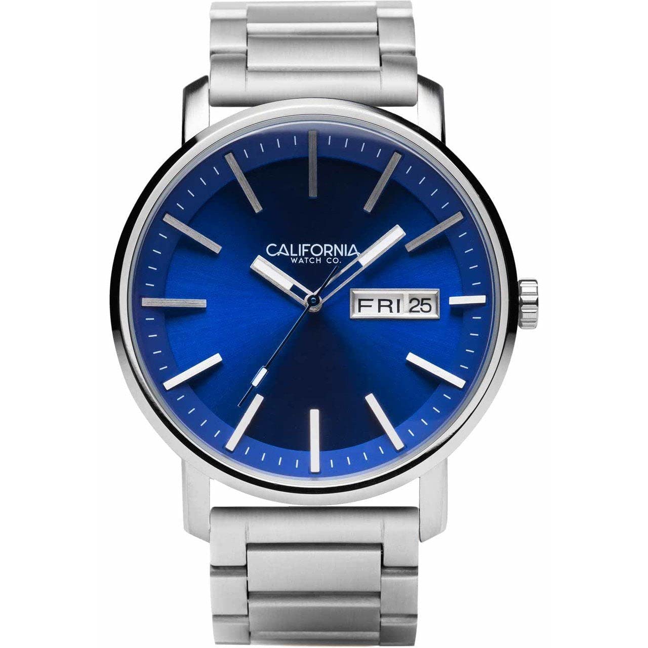 California Watch Co. Mojave Stainless Steel Silver Navy Blue Watch - Perfect for Outdoor Adventures, Business Meetings & Casual Wear