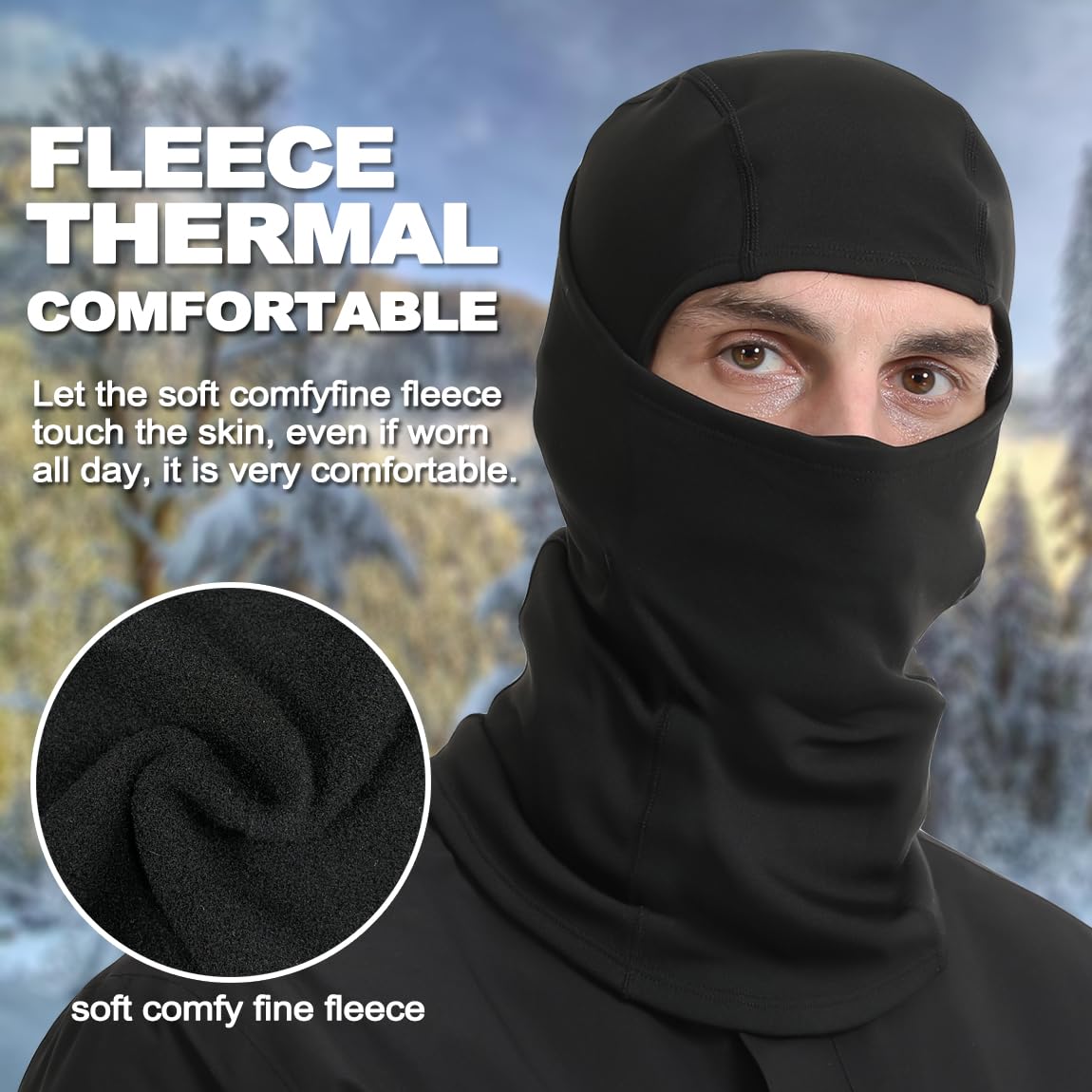 Balaclava Ski Mask - Fleece Thermal Winter Face Cover for Men & Women - Cold Weather Gear for Skiing, Motorcycle Riding, Hunting & Outdoor Activities